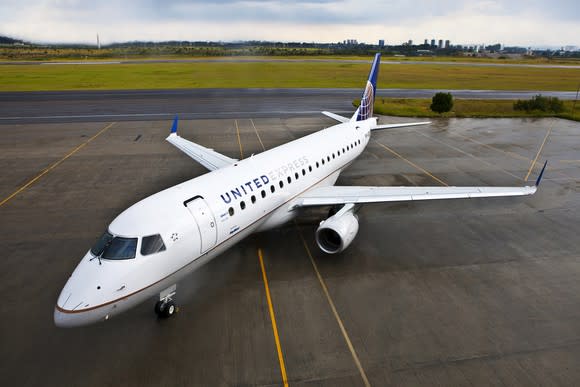 A United Airlines regional jet