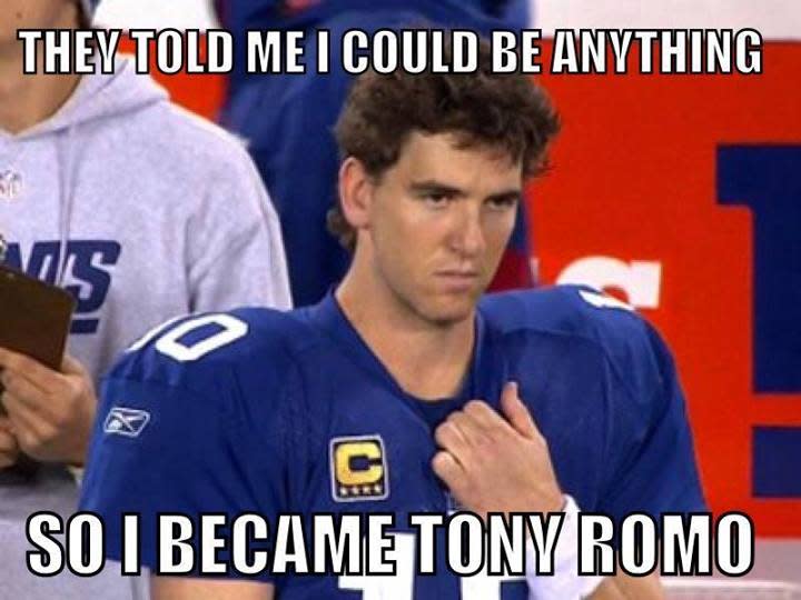 Who has had the better career, Tony Romo or Eli Manning? (gamedayr.com)