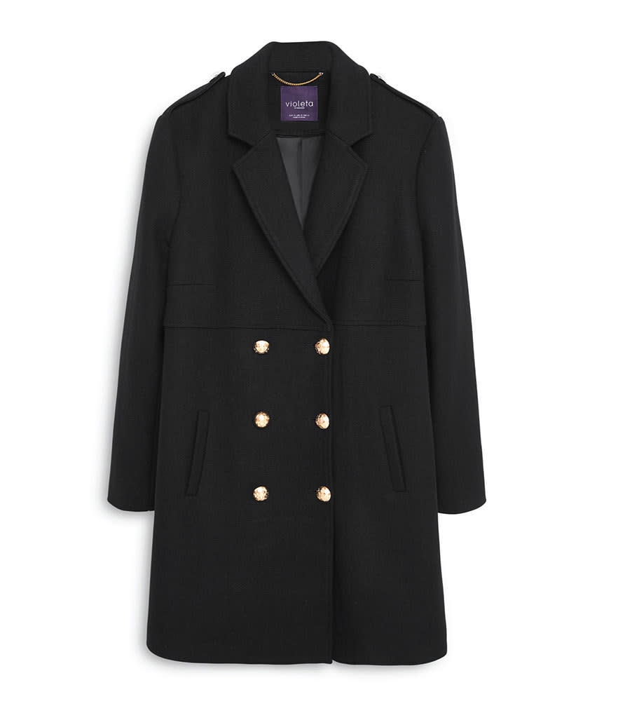 Violeta By Mango Double-Breasted Wool Coat