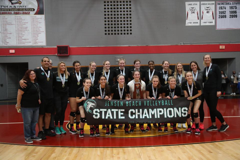 Barron Collier plays Jensen Beach in the FHSAA Class 5A volleyball state championship on Saturday, Nov. 12, 2022, at Polk State College in Winter Haven.