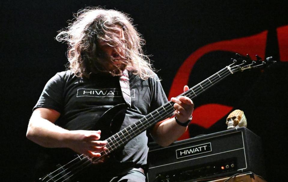 Elder bassist Jack Donovan performs at the Save Mart Center Monday, Feb 12, 2024 in Fresno. Elder was the opening act for Tool.