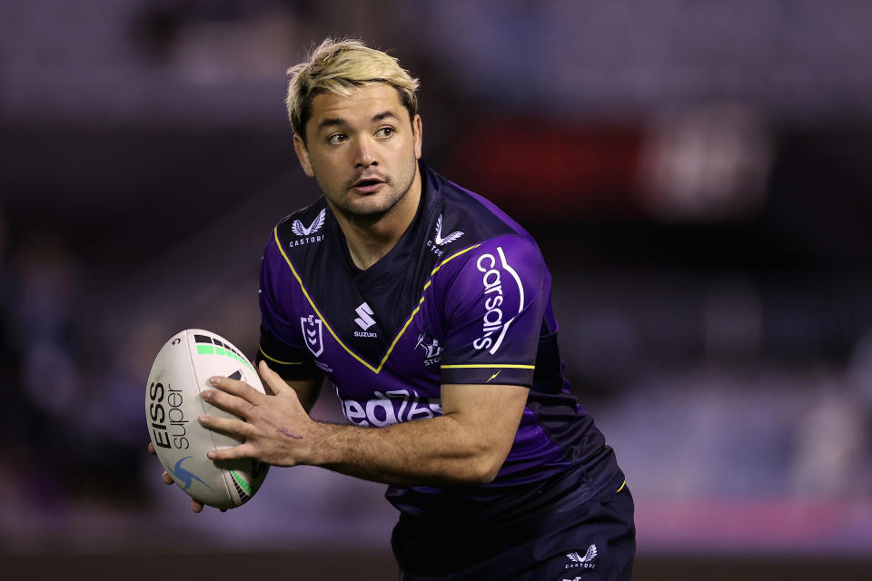 Brandon Smith, pictured here in action for the Melbourne Storm against Cronulla Sharks.