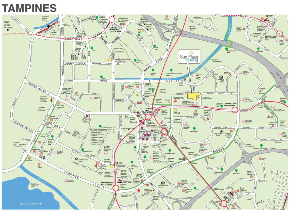 Location of Sun Plaza Spring Aug 2022 Tampines BTO flats, bounded by Tampines Street 41 and Tampines Street 42. Source: HDB