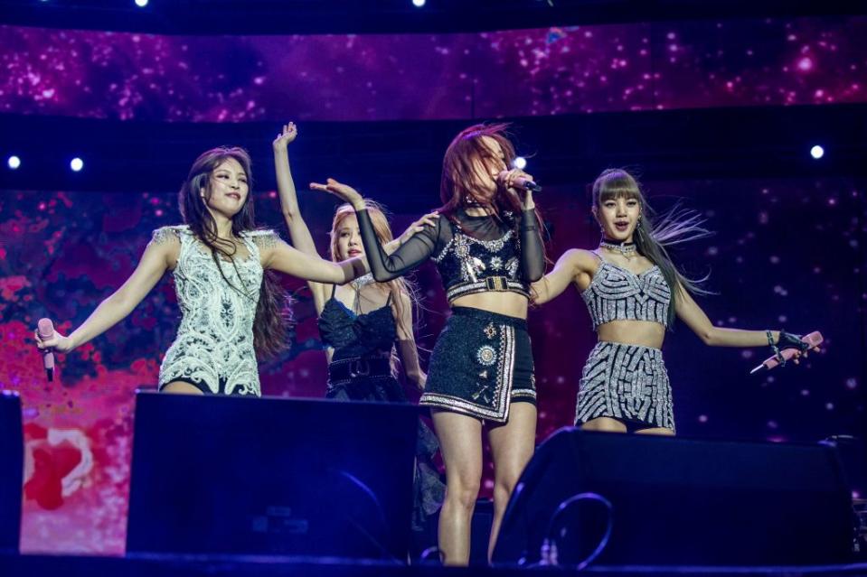 Jennie Kim, Rose, Jisoo, Lisa. Jennie Kim, from left, Rose, Jisoo, and Lisa of BLACKPINK perform at the Coachella Music & Arts Festival at the Empire Polo Club, in Indio, Calif2019 Coachella Music And Arts Festival - Weekend 1 - Day 1, Indio, USA - 12 Apr 2019