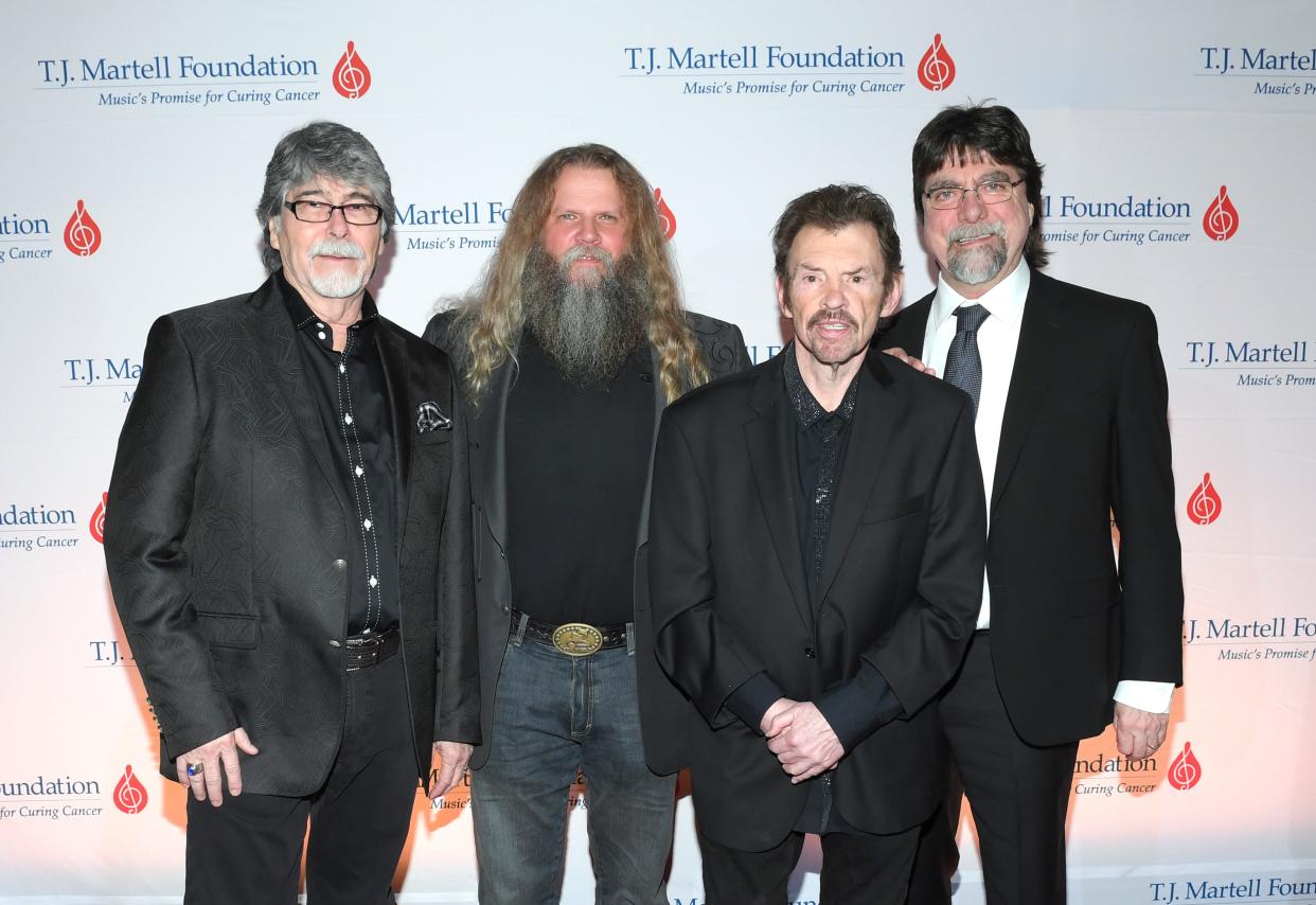 Randy Owen of Alabama, Jamey Johnson and Jeff Cook and Teddy Gentry of Alabama attend the 11th Annual T.J. Martell Foundation Nashville Honors Gala at the Omni Hotel in Nashville. 