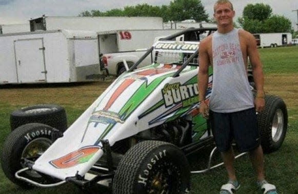 Josh Burton was known in the pits for wearing crazy colored socks with slides.