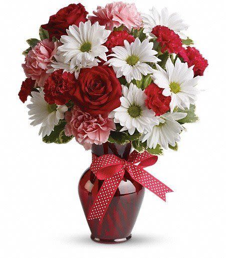 9) Hugs and Kisses Bouquet with Red Roses