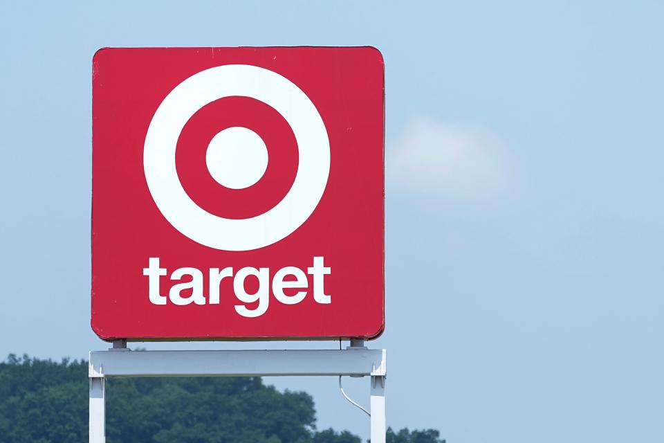 A sign outside a Target store is seen Wednesday, May 24, 2023, in Nashville, Tenn. Target is removing certain items from its stores and making other changes to its LGBTQ+ merchandise nationwide ahead of Pride month after an intense backlash from some customers including violent confrontations with its workers.