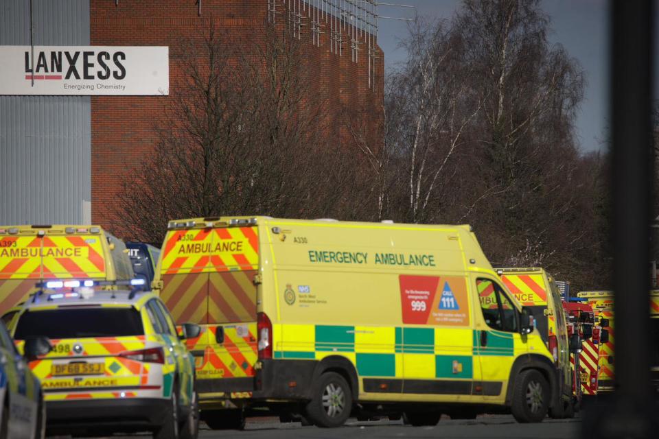 A major incident has been declared after a suspected gas leak at an industrial unit in Greater Manchester this morning (March 4).

Firefighters, police officers and paramedics remain at the scene of the incident on Tenax Road, Trafford Park.

Caption: Police at the scene of a suspected chemical leak on Tenax Road, Trafford Park, Greater Manchester, on 4 March 2024