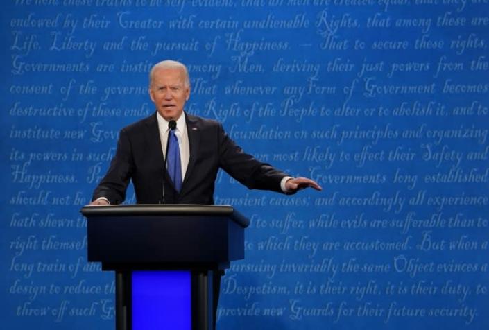 Democratic White House candidate Joe Biden -- trying to hold on to his sizeable lead in the polls -- was keen to keep the debate focused on the Covid-19 pandemic