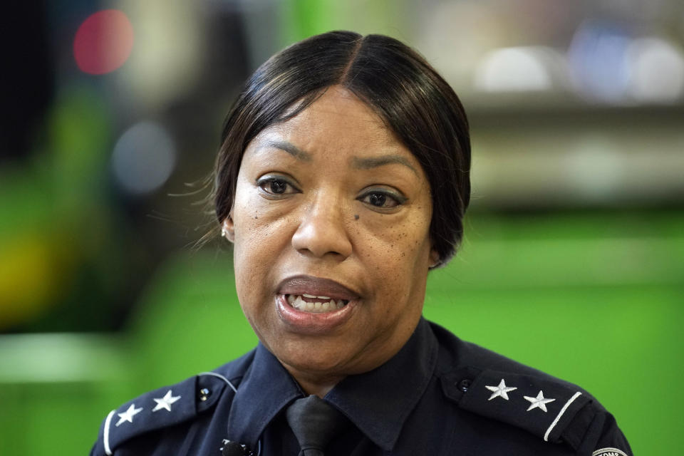 LaFonda D, Sutton-Burke, U.S. Customs and Border Protection Director of Field Operations poses for a portrait at the agency's overseas mail inspection facility at Chicago's O'Hare International Airport Feb. 23, 2024, in Chicago. The explosive growth of cross-border e-commerce involving major China-backed players such as Shein and Temu has caught the attention of the U.S. lawmakers amid a bitter U.S.-China trade war and cast a spotlight on a tax rule that critics say has allowed hundreds of millions of China-originated packages to enter the U.S. market each year without duty and without reliable information for lawfulness. (AP Photo/Charles Rex Arbogast)