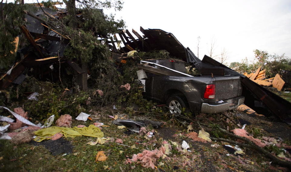 <p>Damage from a tornado is seen in Dunrobin, Ontario west of Ottawa on Friday, Sept. 21, 2018. A tornado damaged cars in Gatineau, Que., and houses in a community west of Ottawa on Friday afternoon as much of southern Ontario saw severe thunderstorms and high wind gusts, Environment Canada said. (Photo from Sean Kilpatrick/The Canadian Press) </p>