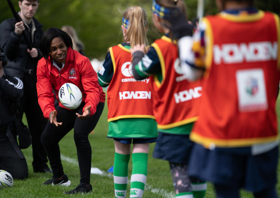 Maggie Alphonsi got involved in coaching at the Howden and British & Irish Lions Big Rugby Day Out