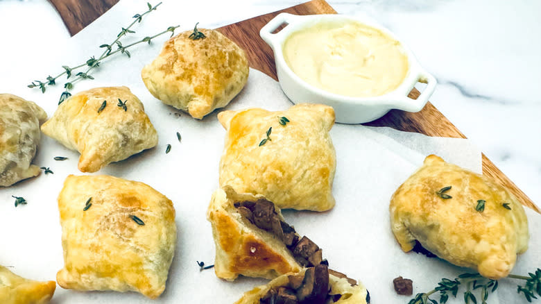 pastries with mushroom filling