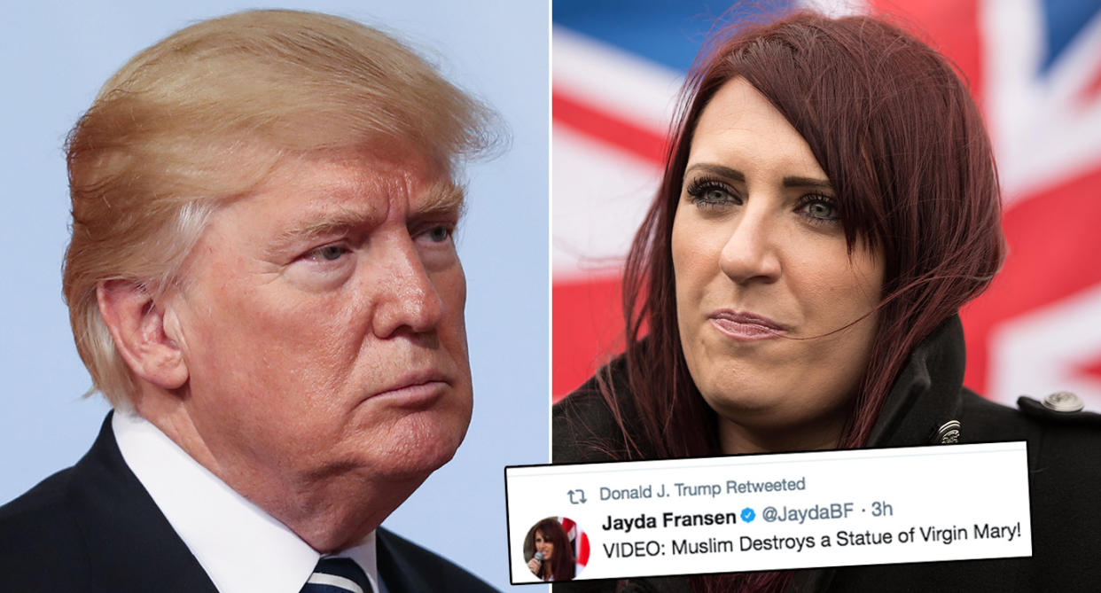 Donald Trump has retweeted videos posted by Jayda Fransen