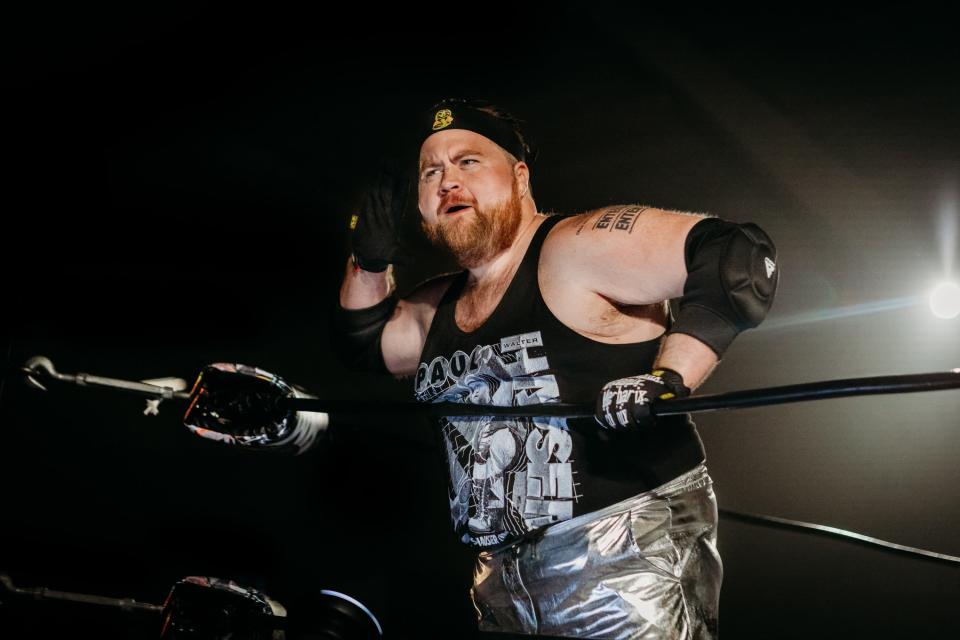 Paul Walter Hauser during his match against Matt Cardona at Wrestling Revolver: Ready or Not on March 16, 2024.