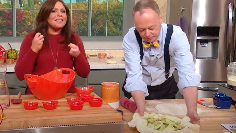 Christopher Kimball making apple pie on the Rachael Ray Show