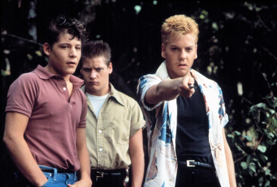 Bradley Gregg, Jason Oliver and Kiefer Sutherland in “Stand by Me” in 1986. ©Columbia Pictures/courtesy Ever