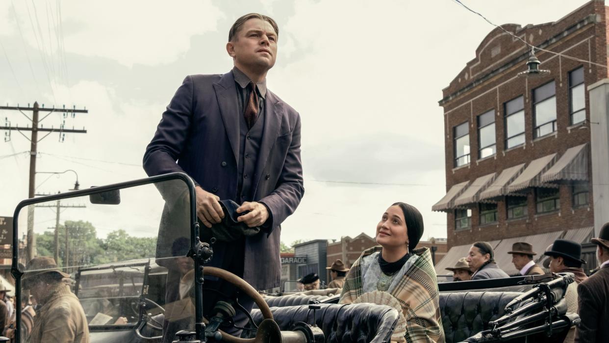  Leonardo DiCaprio and Lily Gladstone in "Killers of the Flower Moon". 