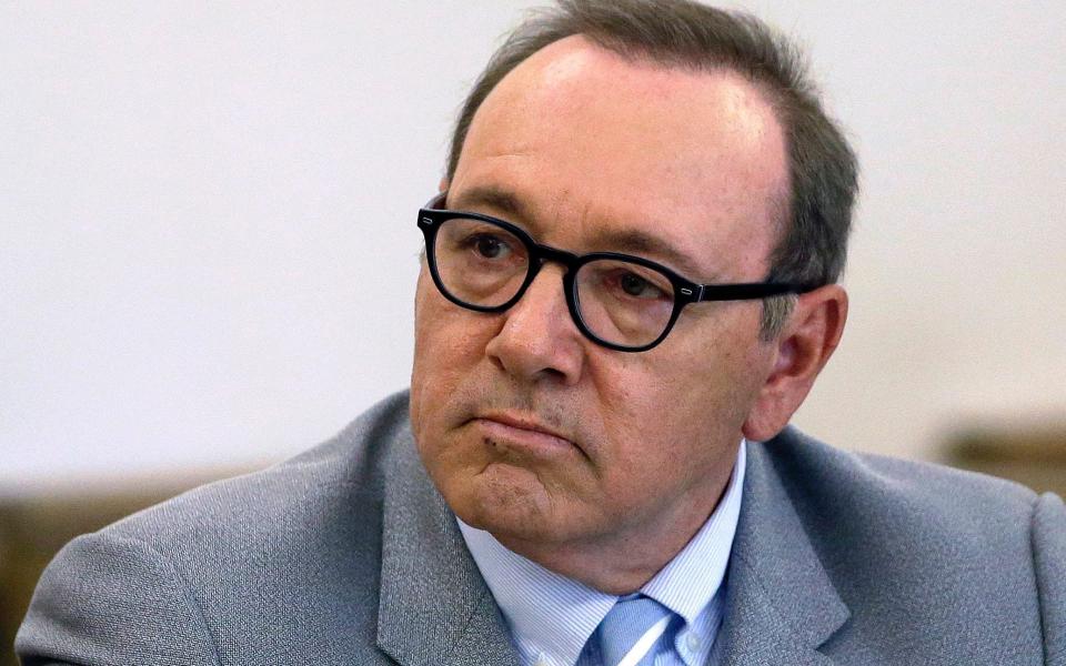 Spacey pictured during a pre-trial hearing at a district court in Nantucket, Massachusetts, in 2016 - Steven Senne 