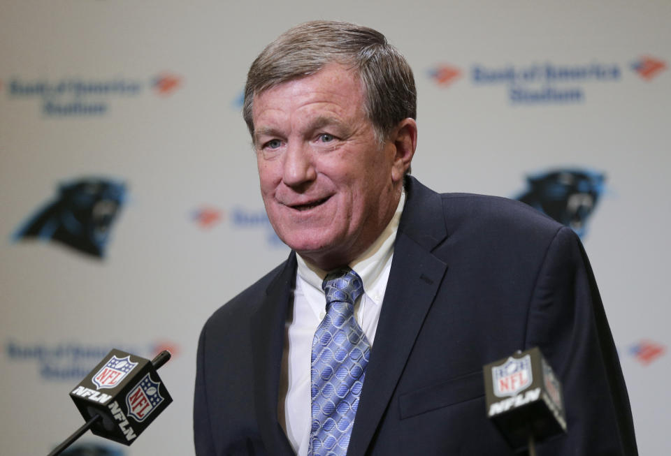 Marty Hurney had the interim tag removed and will be the Panthers' permanent GM. (AP)