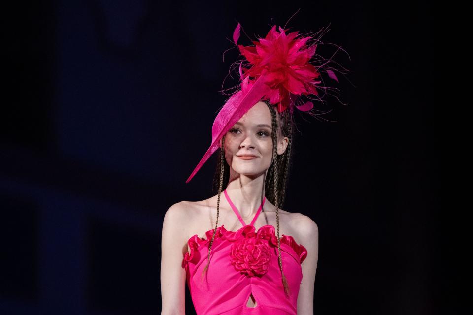 Models walked the runway showing off the top looks for the 150th Kentucky Derby at the 2024 Kentucky Derby Festival Dillard's Spring Fashion Show at Caesars Southern Indiana on Thursday, March 28, 2024.