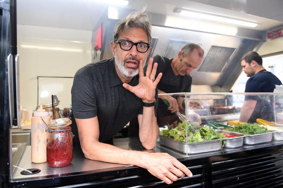 New job: Jeff Goldblum went to work in a pop-up food truck: Paul Miller/EPA