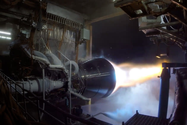 Blue Origin BE-4 test firing