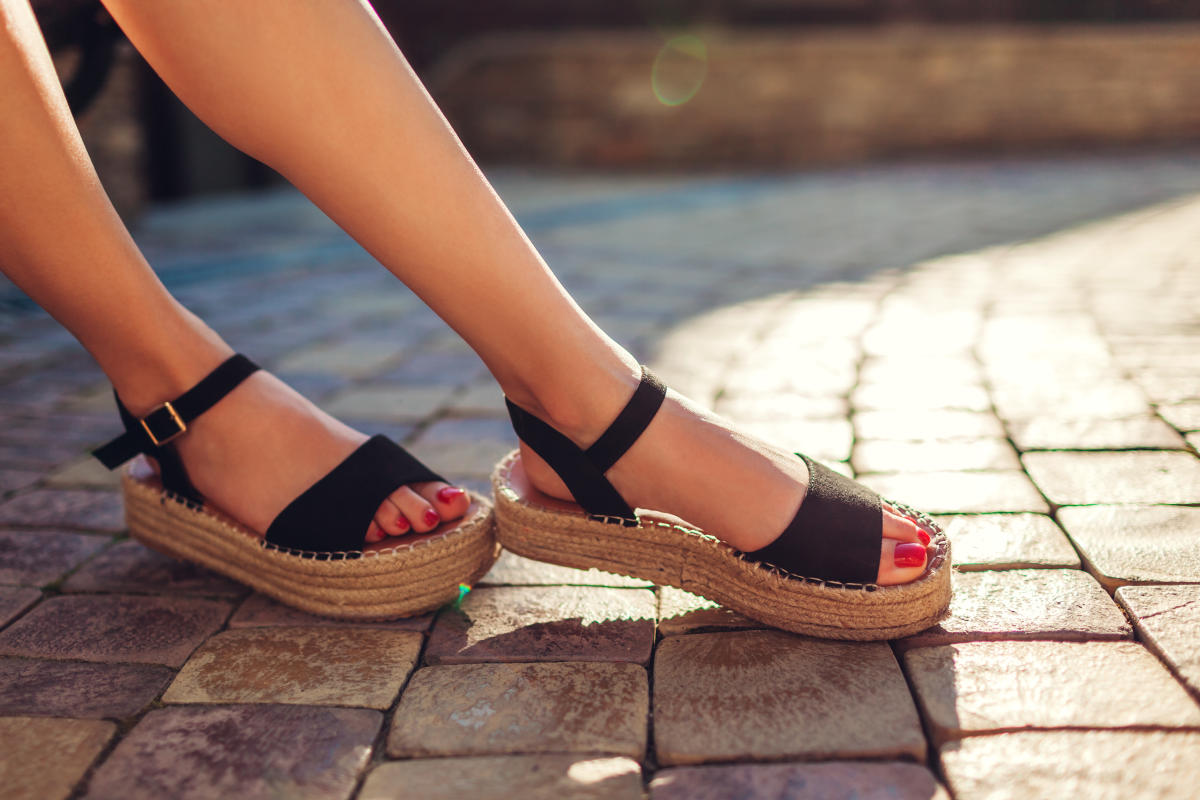 Bellella Ladies Womens Espadrille Bow Platform Slip On Heel Wedge Summer  Sandals Sliders 