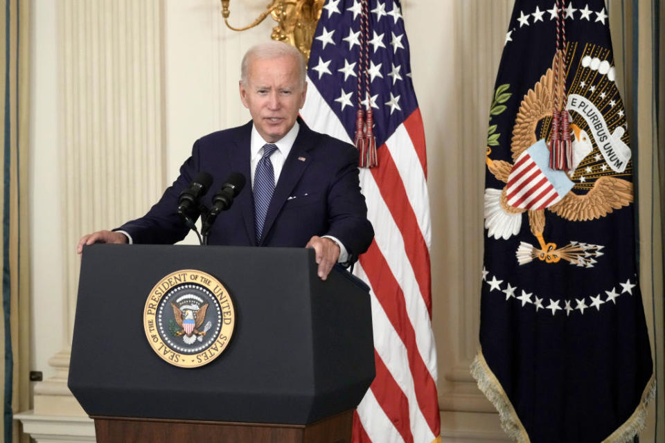 U.S. President Joe Biden delivers remarks before signing the Inflation Reduction Act in the State Dining Room of the White House on August 16, 2022 in Washington, D.C.<span class="copyright">Drew Angerer—Getty Images</span>