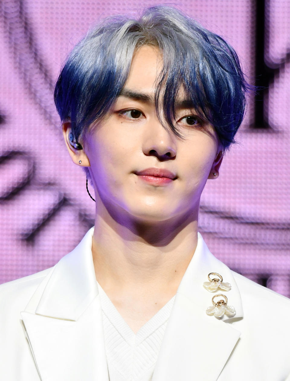 SEOUL, SOUTH KOREA - OCTOBER 12: Kino of Pentagon during Pentagon's Mini Album 'WE:TH' Showcase at Blue Square on October 12, 2020 in Seoul, South Korea. (Photo by The Chosunilbo JNS/Imazins via Getty Images)