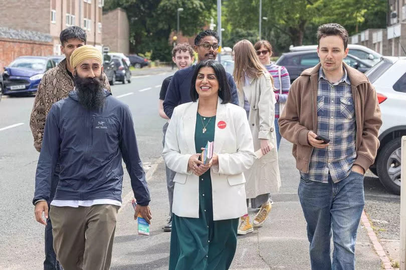 Labour MP for Birmingham Ladywood hopeful, Shabana Mahmood on the campaign trail.