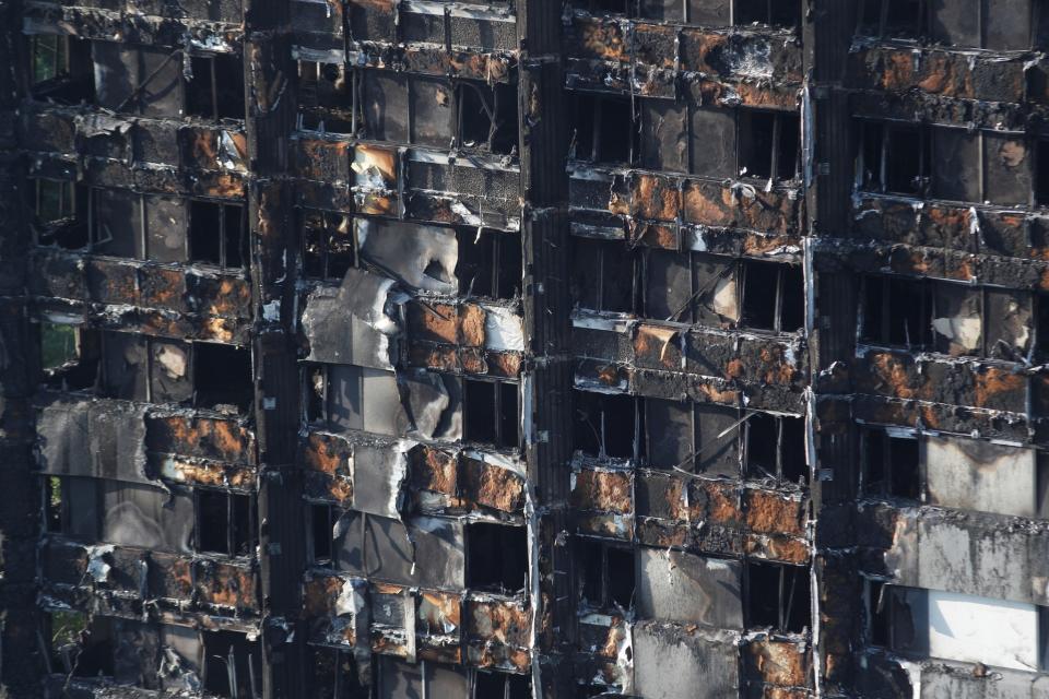 <p>Damage is seen to a tower block which was destroyed in a fire disaster, in north Kensington, West London, Britain, June 15, 2017. (Peter Nicholls/Reuters) </p>