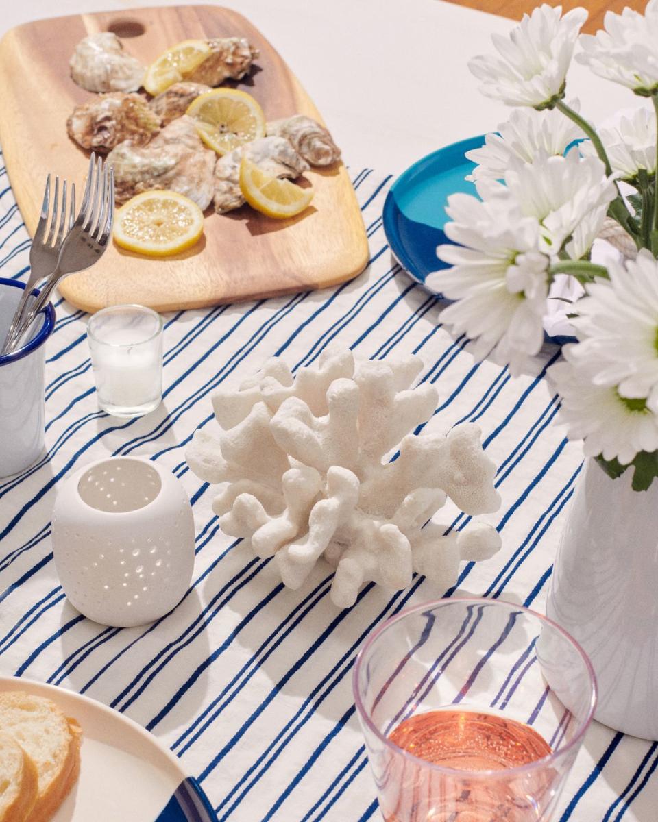 <p><strong>Where do you source beautiful, festive decorations and tableware?</strong></p><p>I love to use <a href="https://social-studies.com/" rel="nofollow noopener" target="_blank" data-ylk="slk:Social Studies;elm:context_link;itc:0;sec:content-canvas" class="link ">Social Studies</a>—the founder, Amy Griffin, is a really good friend of mine. It’s awesome for entertaining at home, even if it’s just your family and you want the day to feel special. </p><p>They send a kit with everything you need to decorate a beautiful table—even flowers—with a guide on how to set it. Then you just rinse off the dishes, pack it up, and put it back in the mail. It's so easy, and it frees up your storage space. </p><p><strong>What advice would you give to someone who isn’t usually the entertainer but is looking to do more hosting?</strong></p><p>I think it’s important to keep things easy on yourself. I’m always talking about comfort food and eating what makes you feel good, but this summer, that’s also extended to your safety and feeling like you’re okay. </p>