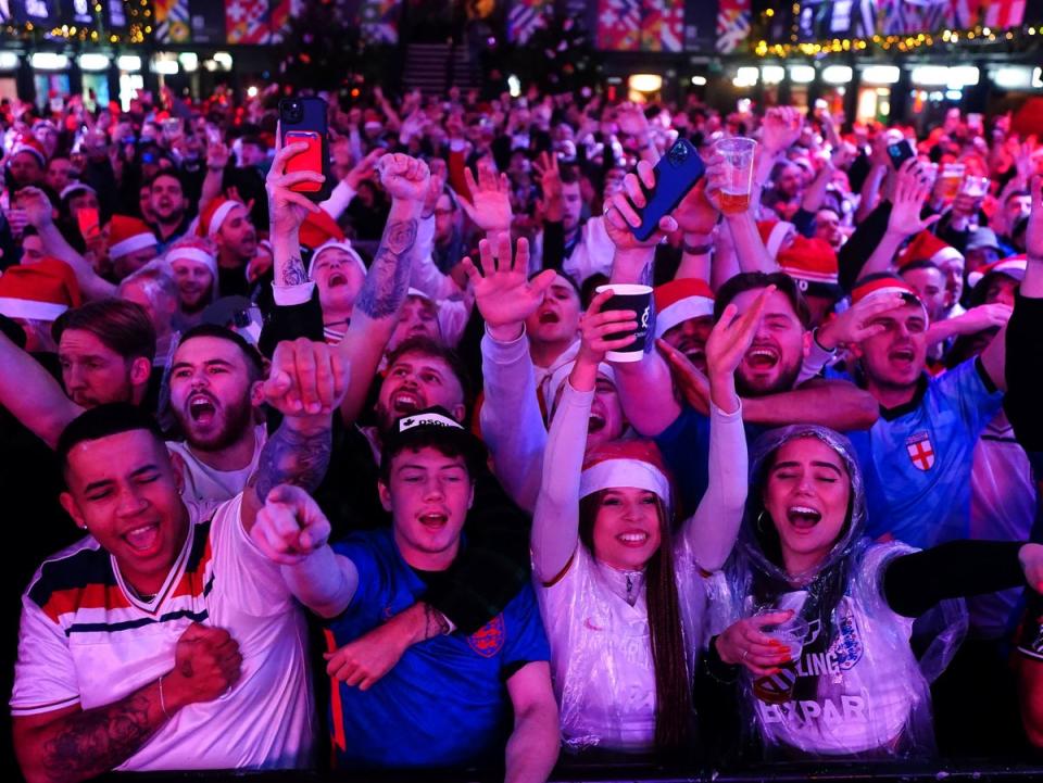 Fans were initially jubilant - as England scored (PA)