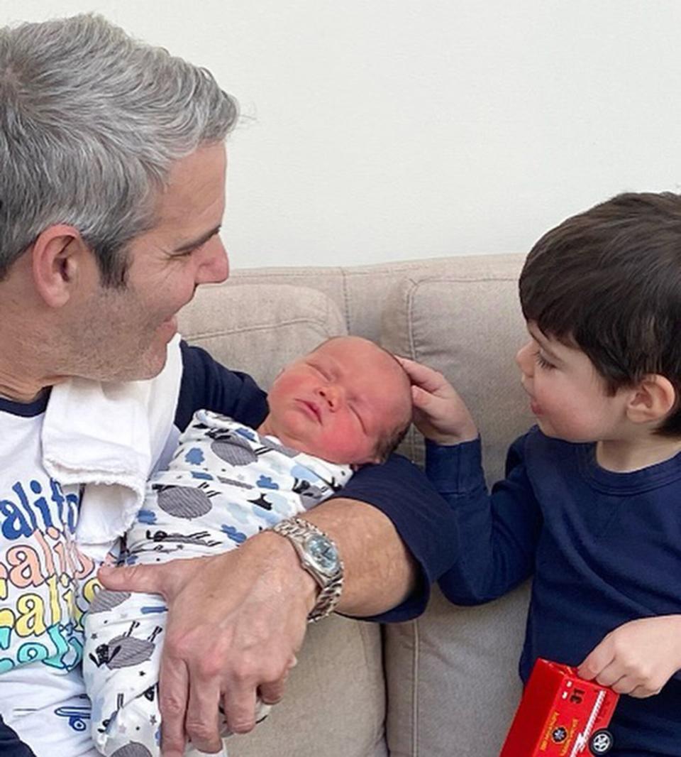 Andy Cohen with his son and Anderson Cooper's Son