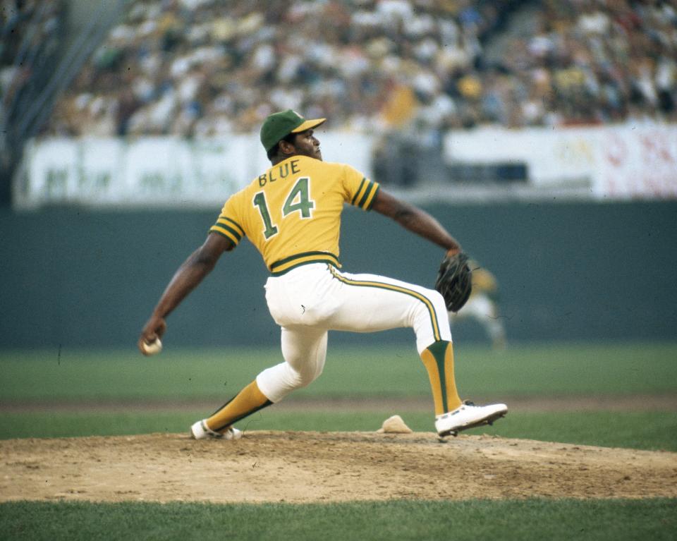 Beginning in 1971, Vida Blue delivered three 20-win seasons in five years for the A's. (Photo by Herb Scharfman/Sports Imagery/Getty Images)