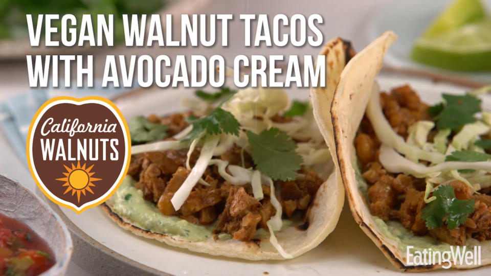 Vegan Walnut Tacos with Avocado Cream