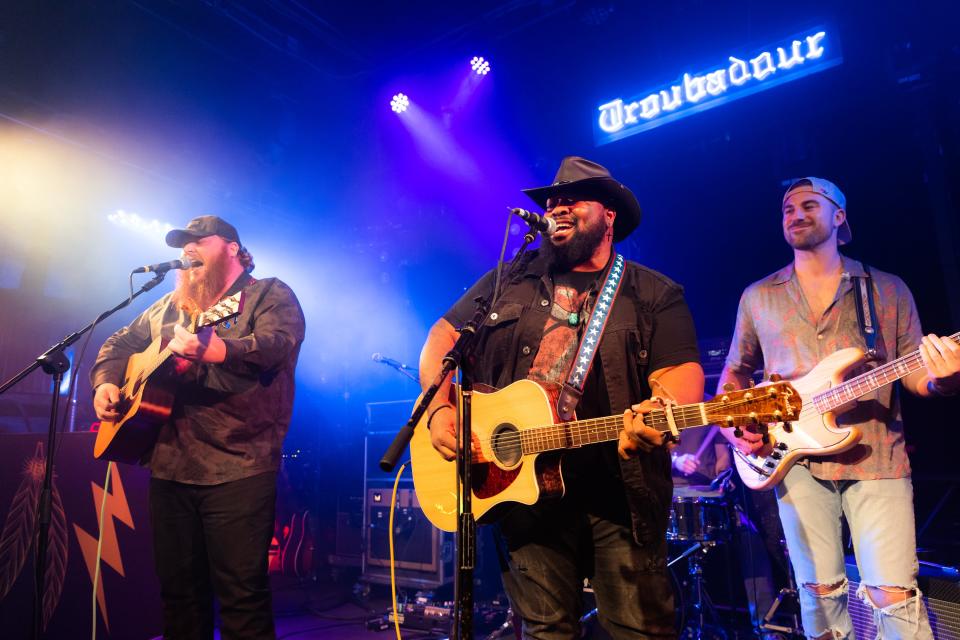 Andrew Millsaps (L) and Leo Brooks of Neon Union perform onstage at Troubadour on February 03, 2022 in West Hollywood, California. (Photo by Rich Fury/Getty Images)