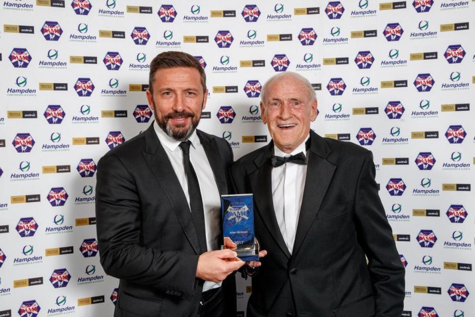 Derek McInnes with the late Allan McGraw, who signed him for Morton and made him captain <i>(Image: Archive)</i>