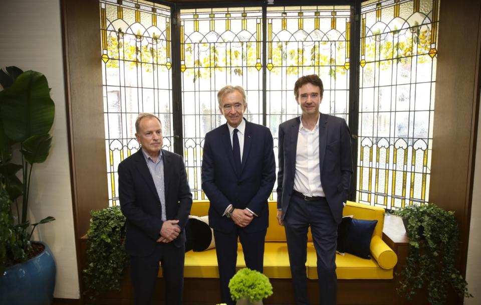 Michael Burke, Bernard Arnault and Antoine Arnault. - Credit: Courtesy of LVMH