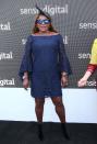 <p>Marcia Hines was lovely in navy lace.</p>