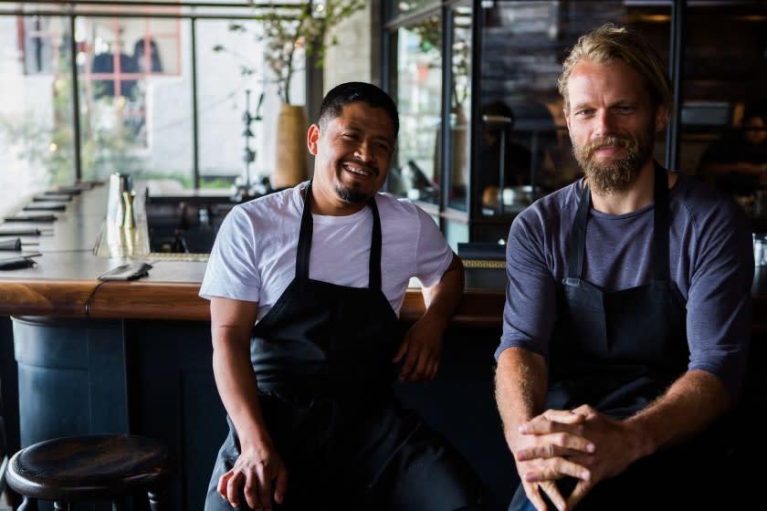 Sous-chef Pedro Aquino and chef Travis Lett from MTN restaurant.