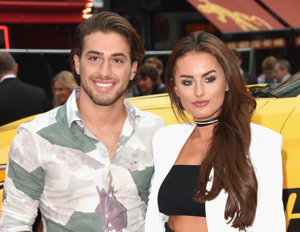 LONDON, ENGLAND - AUGUST 21:  Kem Cetinay and Amber Davies arriving at the 'Logan Lucky' UK premiere held at Vue West End on August 21, 2017 in London, England.  (Photo by Stuart C. Wilson/Getty Images)