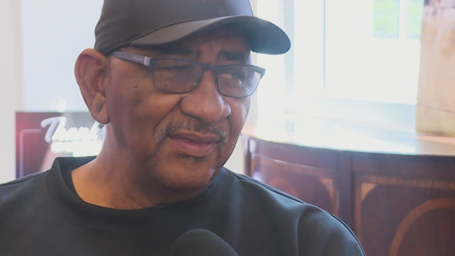 <em>Former Virginia Squires player and Naismith Hall of Famer George “the Iceman” Gervin.</em>