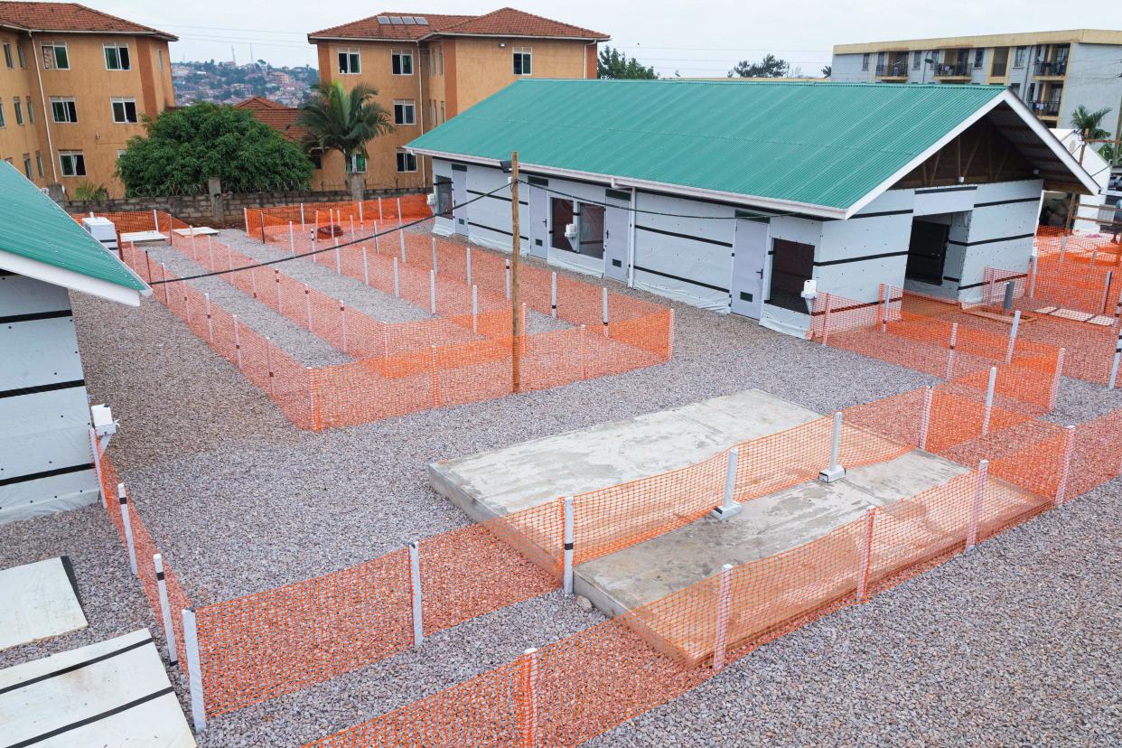 A general view of a newly installed Ebola Treatment Unit, with 32 beds, also to be used as a research center for Ebola strains and vaccine trial, in Kampala, Uganda, December 9, 2022. / Credit: BADRU KATUMBA/AFP/Getty