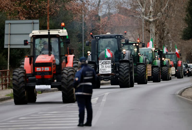 Italian farmers' protests against rising costs, green rules