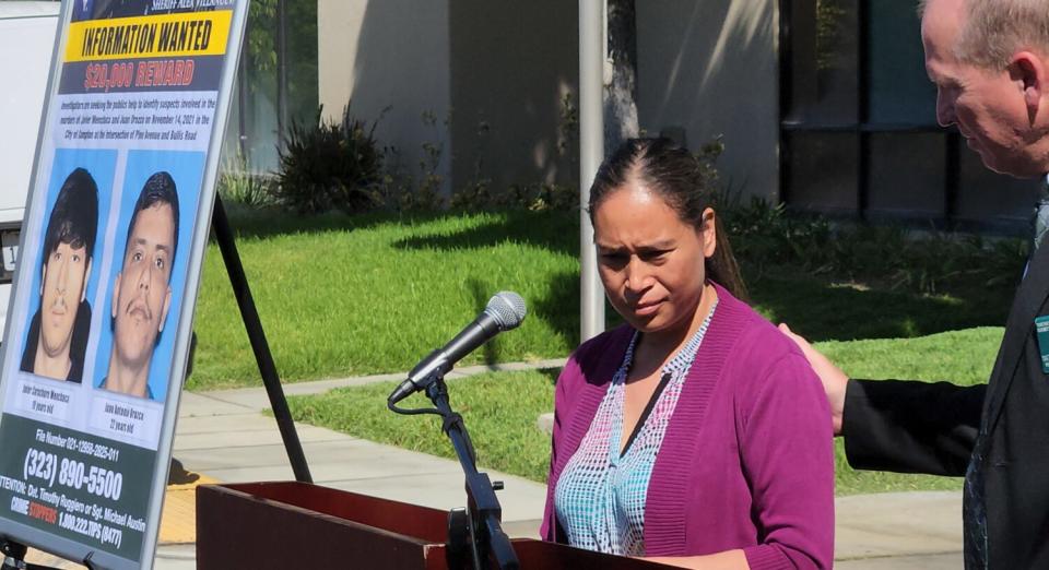 Javier Carachure Menchaca's mother, Hermalinda Menchaca, pleads with the public to help find her son's killer