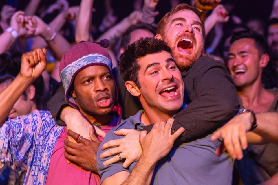 Lads lads lads: Jermaine Fowler, Zac Efron and Andrew Santino in ‘Ricky Stanicky' (Ben King/Prime)