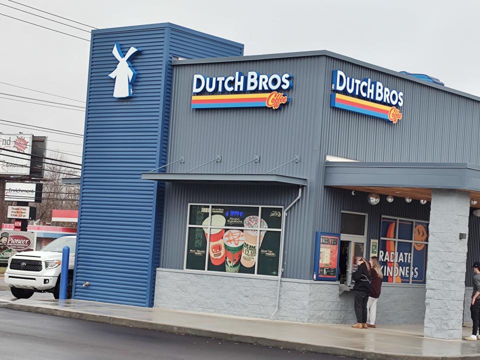 The Dutch Bros coffee outlet at 7004 Maynardville Highway is busy with walk-up and drive-thru customers Wednesday morning, Dec. 27, 2023.